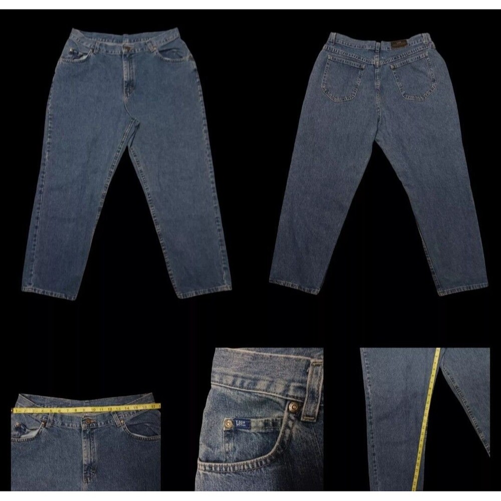 Early 90s Vintage Lee Original Mom Jeans Denim Med Wash Med Jeans Size 16 P Blue